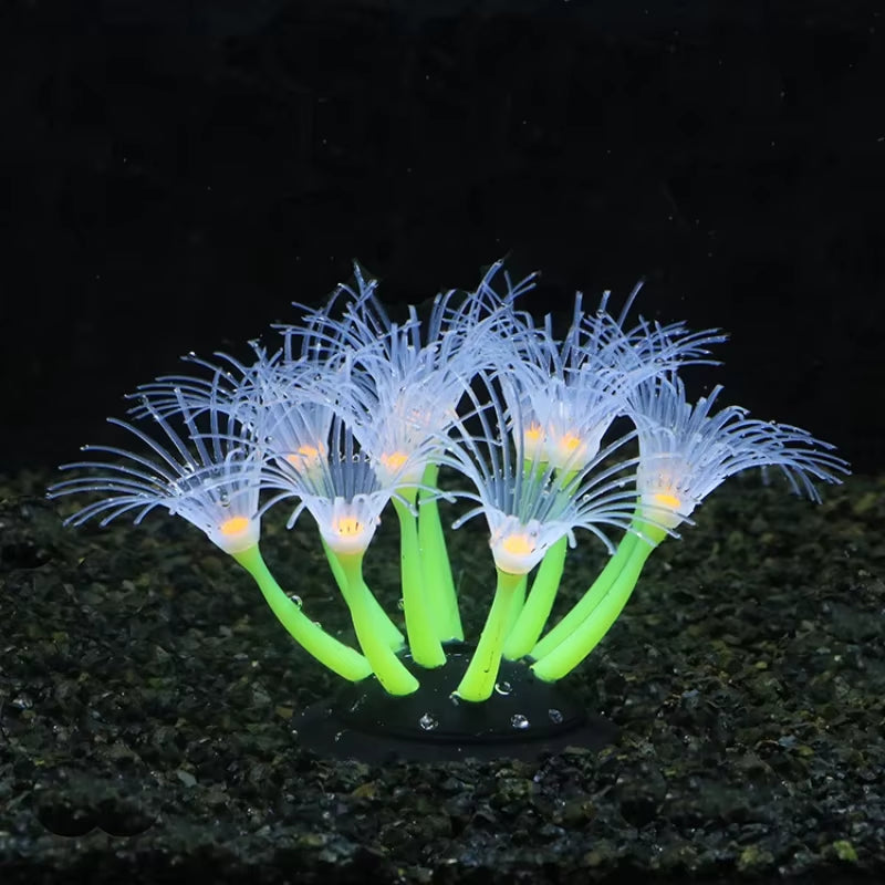 Simulation Silicone Coral Fish Tank Decorations Aquarium Landscape Supplies Aquatic Plant Sunflower Fluorescence Ornaments Reef