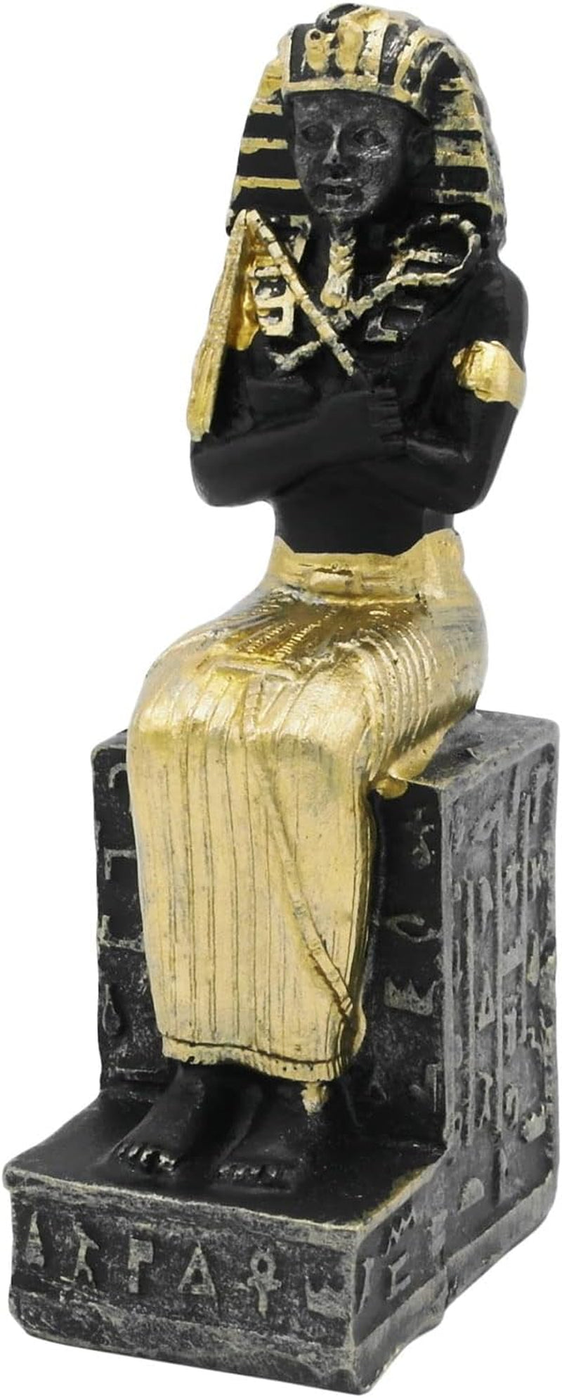 Pyramid Pharaoh Aquarium Fish Tank Decorations Statues Figurine Sculpture Ancient Egypt Reptile Turtle Lizard Spider Tanks Terrarium Egyptian Décor Ornament Pet (Gold Pyramid)