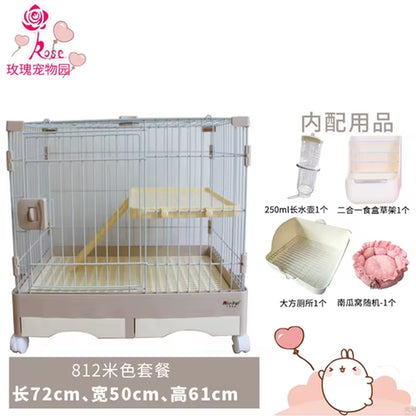 Rabbit Cage Automatic Dung Cleaning Rabbit Cage Household Extra Large Rabbit Cage Rabbit Villa Nest Rabbit House Pet Cage