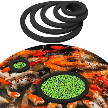 Fish Feeding Supplies Plastic Buoyancy Circle 5Pcs 2Colors for Feeder Square/Round Feeding Ring Aquarium Floating Food