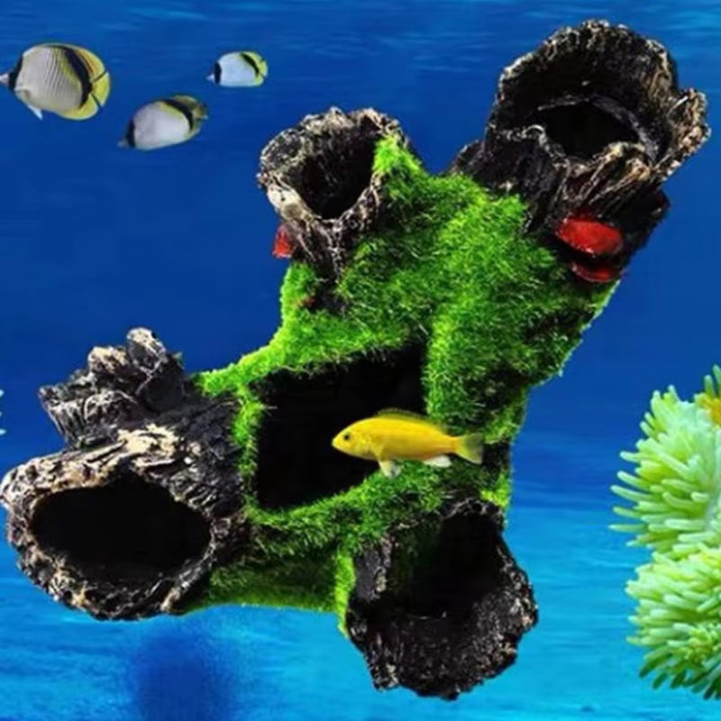 Aquarium Tree Trunk Resin for Fish Tank Decoration for Hiding Shrimp and Fish Landscape Rock Hiding Cave Tree Decoration