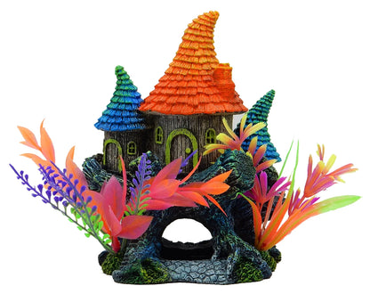 Aqua Culture Elf House Aquarium Ornament - Multicolor